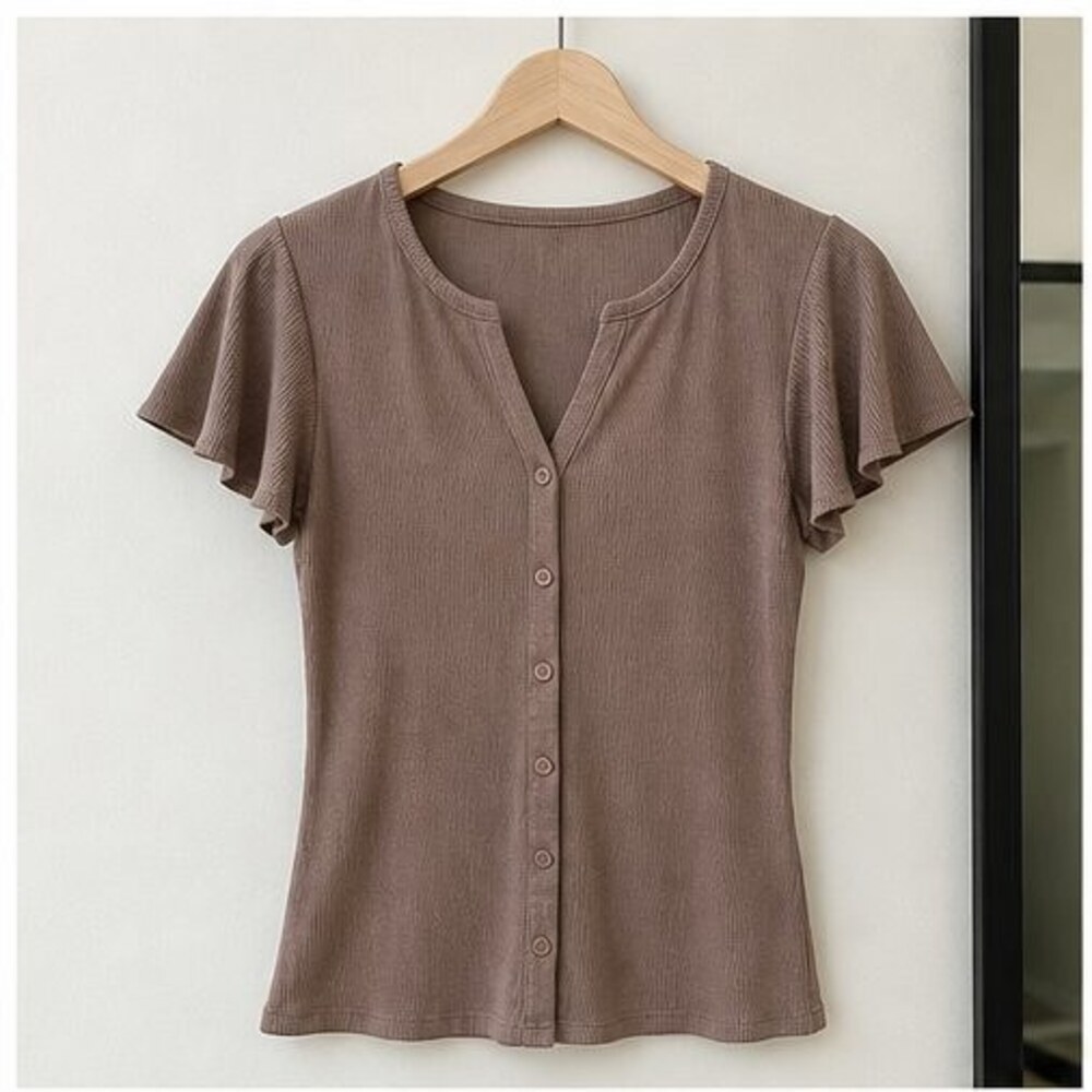 Taupe Pleated Blouse